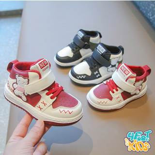 Giày cao cổ Sneaker Gấu cho bé trai bé gái từ 1-3 tuổi bảo vệ đôi chân của bé Với outfit Siêu Xinh họa tiết gấu Bear