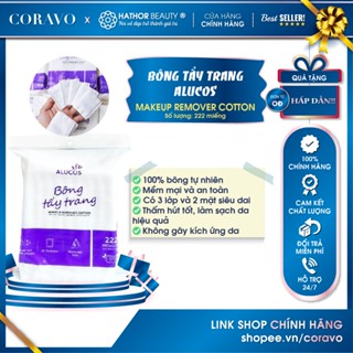 Bông tẩy trang Alucos Dày Dặn Mềm dai An toàn 100% bông tự nhiên Dùng Là Nghiền - Coravo