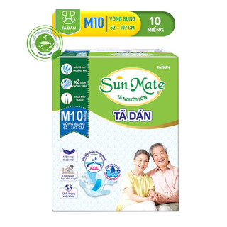 Tã dán người già người lớn tuổi sunmate 10 miếng vòng bụng 62cm – 107cm