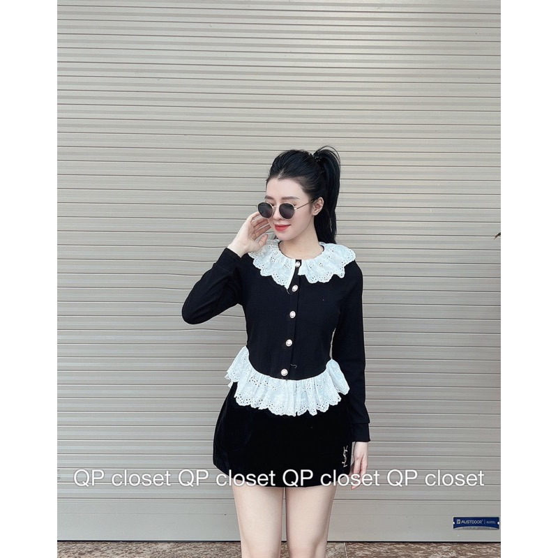 ⚡BÁN SỈ⚡ÁO DÍP LEN DÀI TAY PHỐI CỔ BÈO TRẮNG