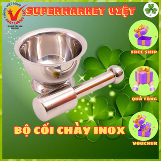Bộ cối chày inox cao cấp loại lớn 14cm nặng chắc chắn