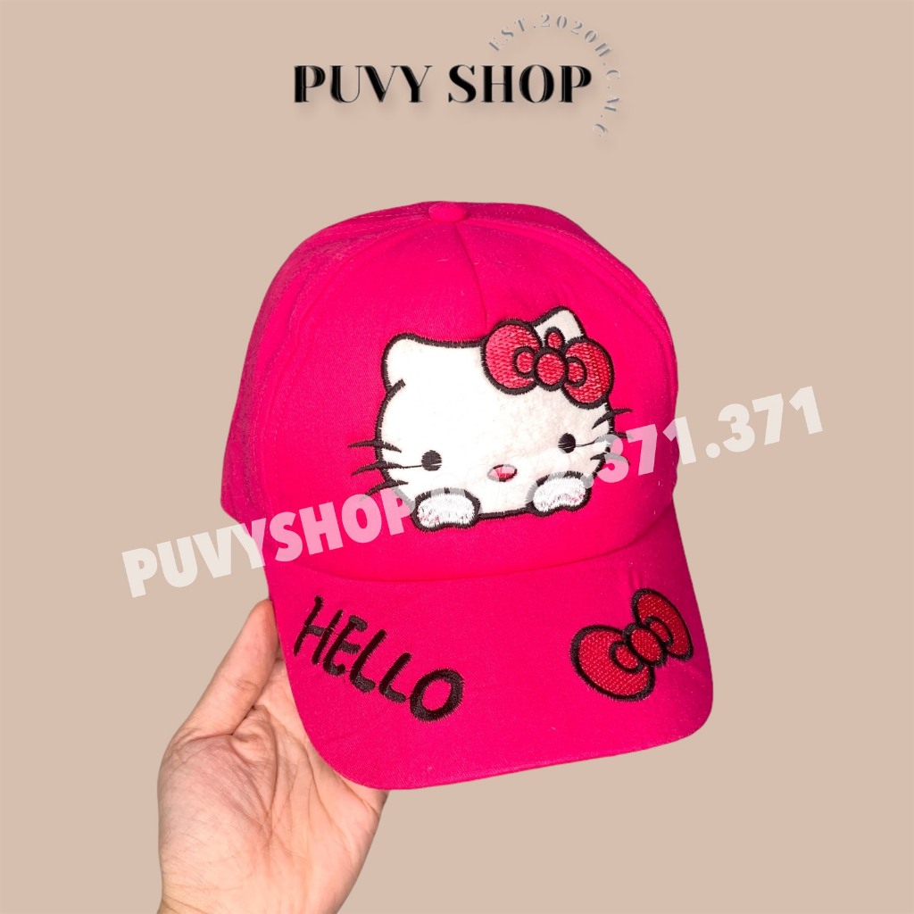 Bé 3-8 tuổi/ Mũ lưỡi trai trẻ em trai gái puvyshop- Kết trug NƠHE KITTY