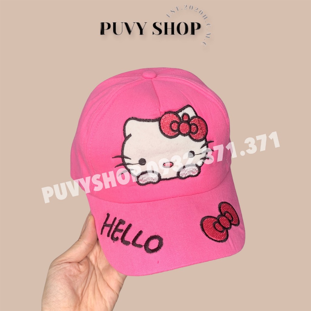 Bé 3-8 tuổi/ Mũ lưỡi trai trẻ em trai gái puvyshop- Kết trug NƠHE KITTY
