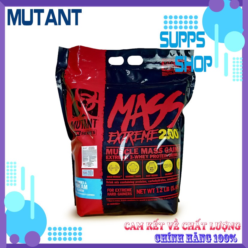 (Chính hãng) Mutant Mass Extreme 2500 12LBS 5.45kg - Sữa tăng cân tăng cơ Mutant