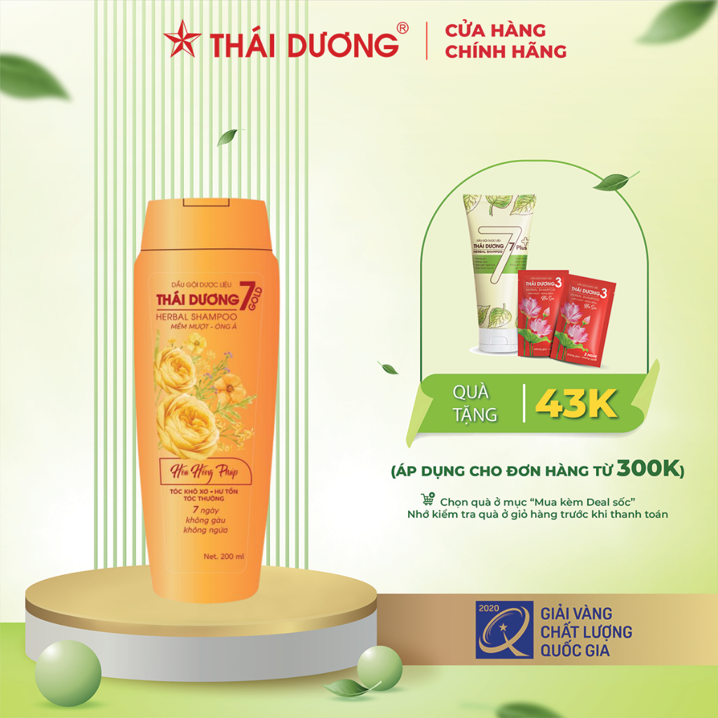 Dầu gội dược liệu Thái Dương 7 Gold 200ml - Sao Thái Dương
