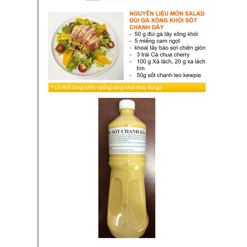 Nước Xốt Chanh Leo Kewpie 1l