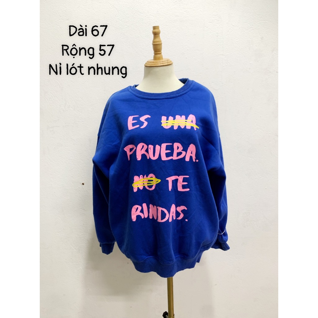 Áo sweater mỹ 2hand bigsize nam nữ, Áo si nỉ bông form rộng unisex, Áo nỉ da cá dài tay secondhand