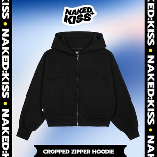 🔥🔥🔥🔥 Áo khoác nỉ bông Naked Kiss Black Cropped Zipper Hoodie