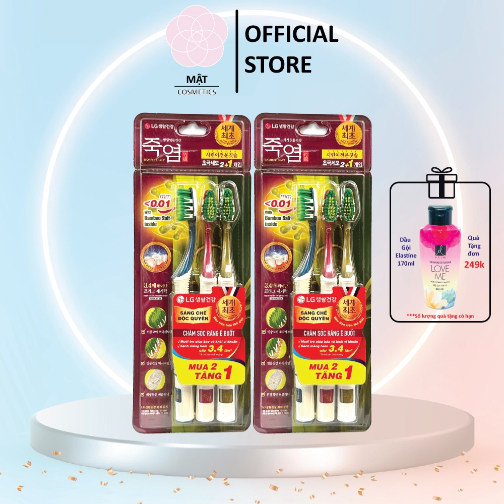 Combo 2 bộ bàn Chải Đánh Răng muối tre Bamboo Salt Shirinnee chăm sóc răng ê buốt mua 2 tặng 1
