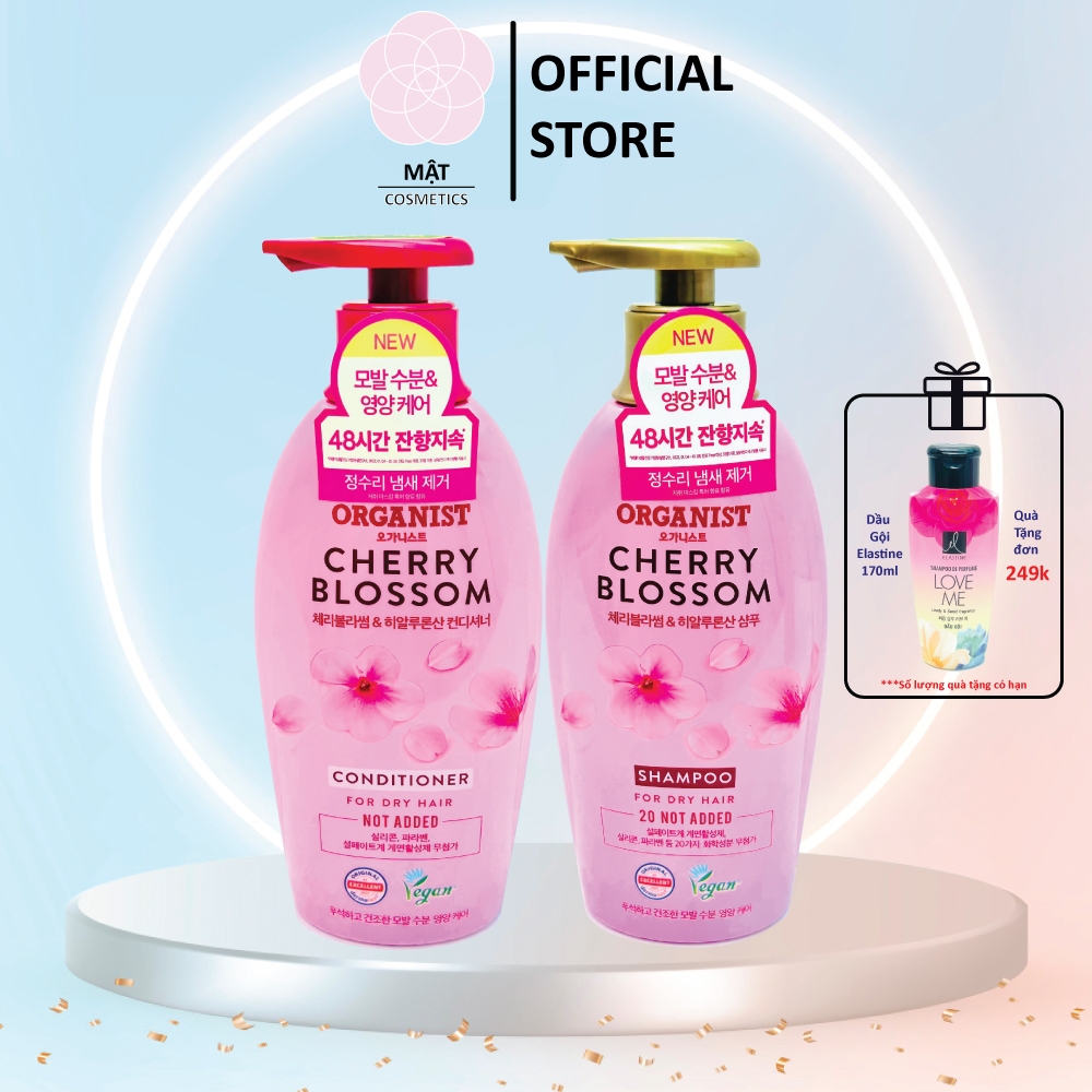 Combo dầu gội và kem xả nuôi dưỡng tóc Organist Hoa Anh Đào 500ml