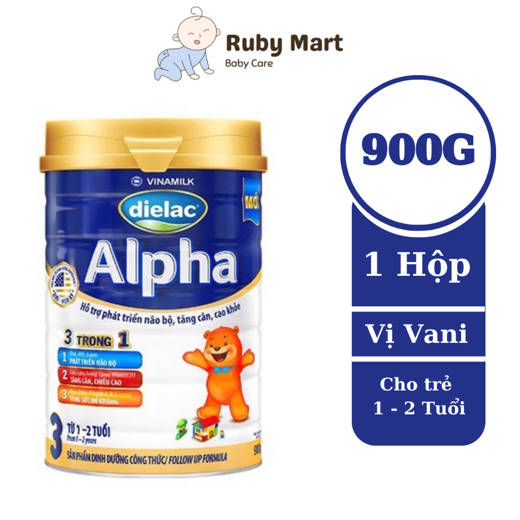 [ Date T2/25 ]Sữa bột Dielac Alpha 3 - lon 900g (cho trẻ từ 1 - 2 tuổi)