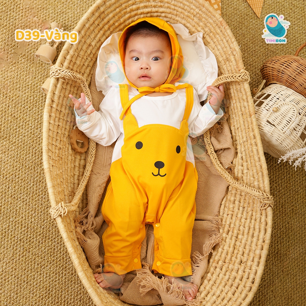 Body Dài Tay Cho Bé Hình Gấu Dễ Thương, Bodysuit Cho Bé Gái Bé Trai Chất Cotton Mẫu Quần Áo Sơ Sinh -