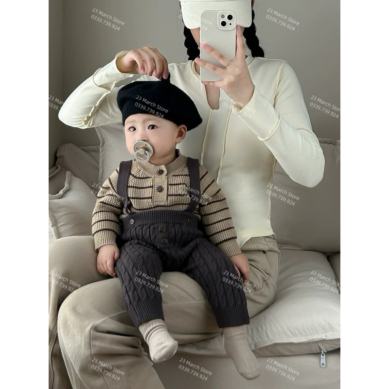 Yếm len+ áo len style Hàn siêu cưng cho bé hàng QC