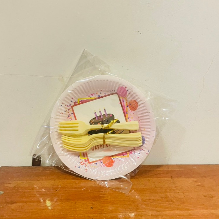Dĩa Giấy Nhỏ 13cm In Hình, Trắng
