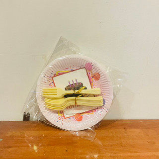 Dĩa giấy nhỏ 13cm in hình, trắng
