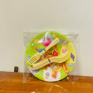 Dĩa Giấy Nhỏ 13cm In Hình, Trắng