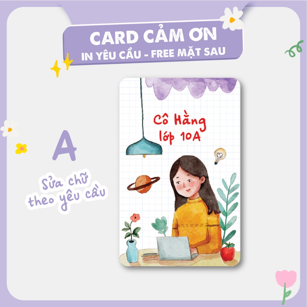 SET 10 CARD BO GÓC THANK YOU 20/11 8/3 20/10 sẵn mặt sau in ảnh làm quà tặng