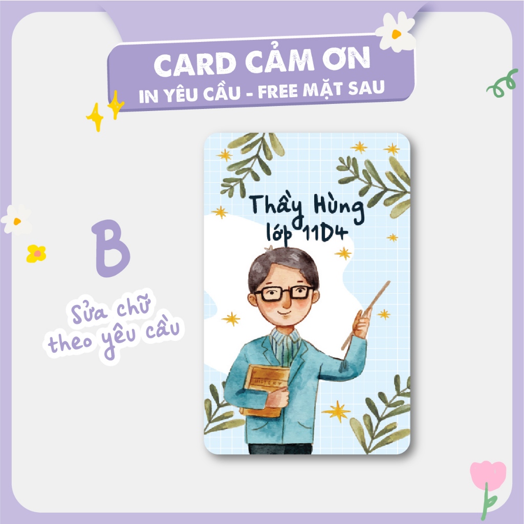 SET 10 CARD BO GÓC THANK YOU 20/11 8/3 20/10 sẵn mặt sau in ảnh làm quà tặng