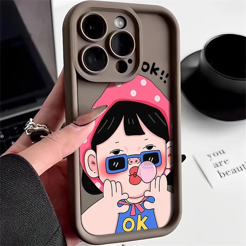 Ốp lưng iphone camera viền cao girl ok 6/6s/6plus/7/8/plus/x/xs/11/12/13/14/15/pro/max/plus/promax - Awifi Case S1-1