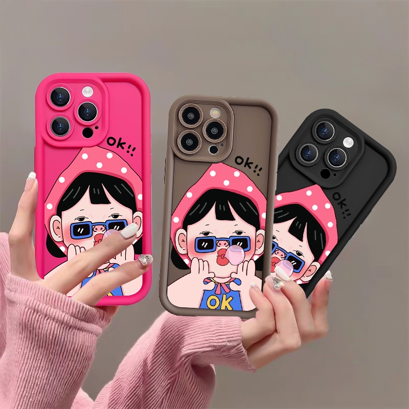 Ốp lưng iphone camera viền cao girl ok 6/6s/6plus/7/8/plus/x/xs/11/12/13/14/15/pro/max/plus/promax - Awifi Case S1-1