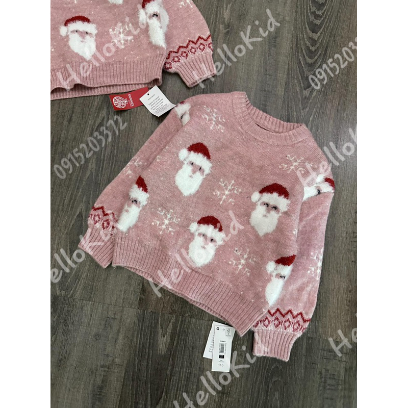 Áo len noel hồng ông già bé gái