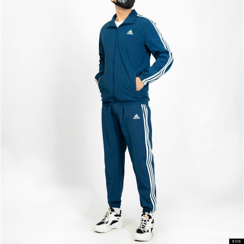 Bộ gió thể thao nam adidas 2 lớp chất gió loại 1 lót lưới