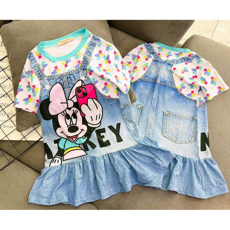 Đầm tay phồng dáng xuông đuôi cá bèo cho bé gái 10kg tới 21kg cho bé mặc đi chơi , đi học , đi tiệc