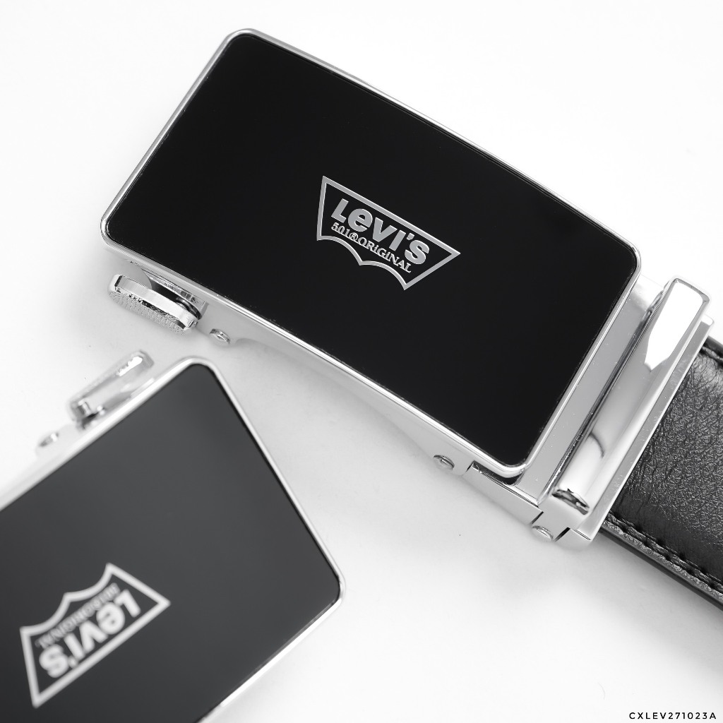 Thắt lưng LEVIS Mặt Gương Nam da bò thật, Nịt nam Sang Trọng - Dây lưng khóa tự động thông minh FullBox