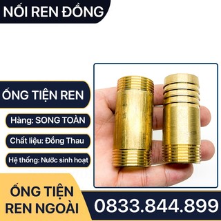 Ống Ren Đồng Thau, Ống Đồng Tiện Hai Đầu Ren Ngoài Dài 6cm, 10cm - Đuôi Chuột
