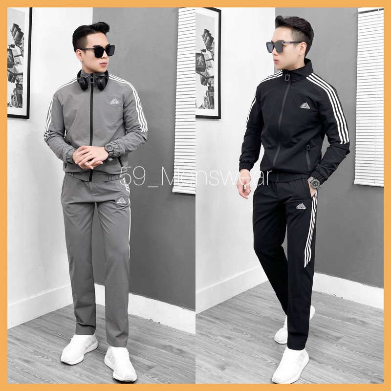 Bộ Gió Nam Chất Sần 2 Lớp Lót Lưới , Bộ Quần Áo Gió Nam Thể Thao Thu Đông
