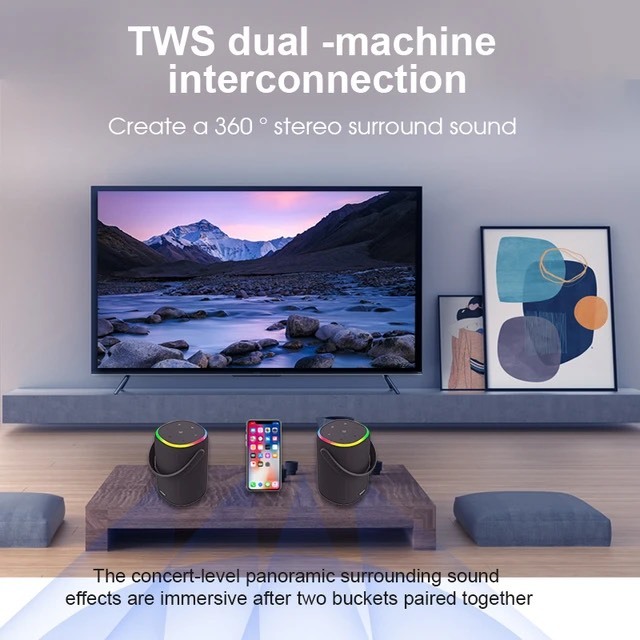 Loa Bluetooth 5.0 XDOBO BUCKET Công Suất 60W, Chống Nước IPX7, Pin 8000Mah Hỗ Trợ Thẻ TF, USB, AUX - BH 12 Tháng