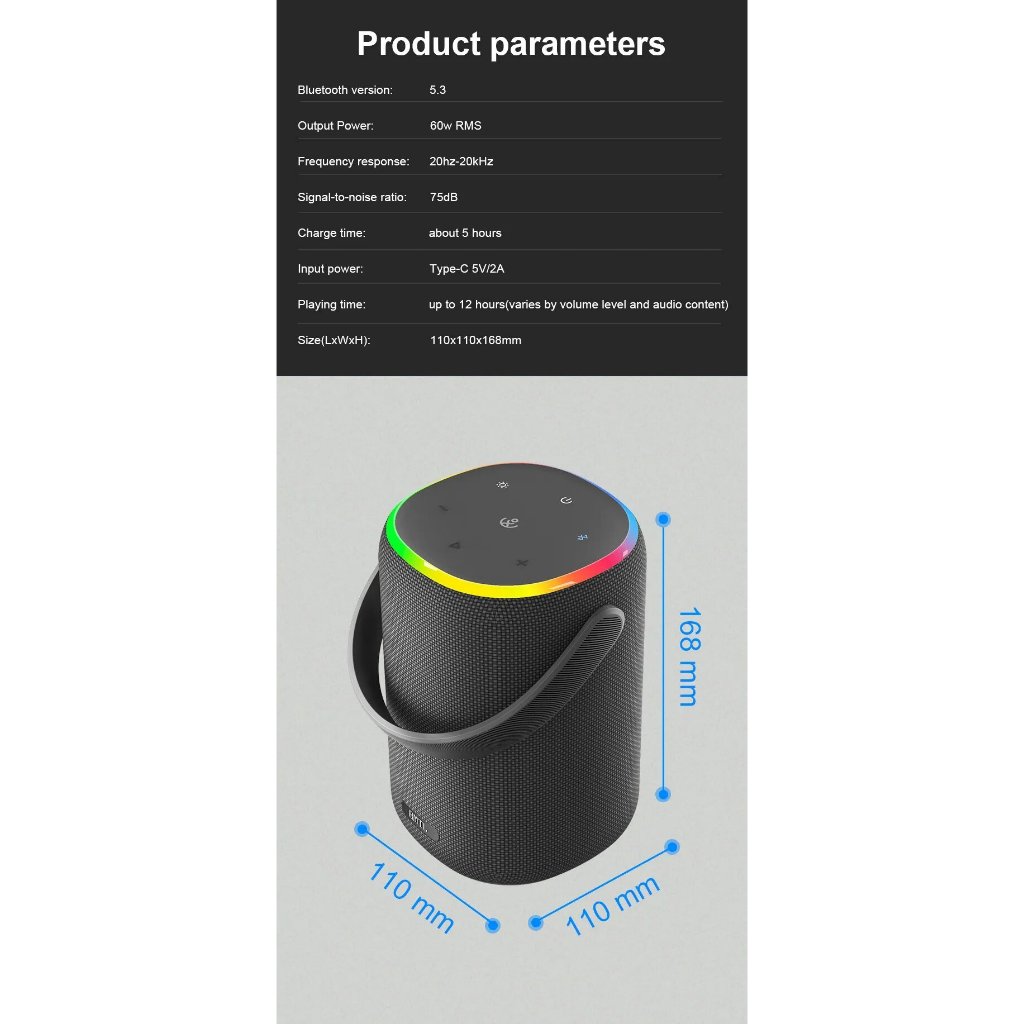 Loa Bluetooth 5.0 XDOBO BUCKET Công Suất 60W, Chống Nước IPX7, Pin 8000Mah Hỗ Trợ Thẻ TF, USB, AUX - BH 12 Tháng