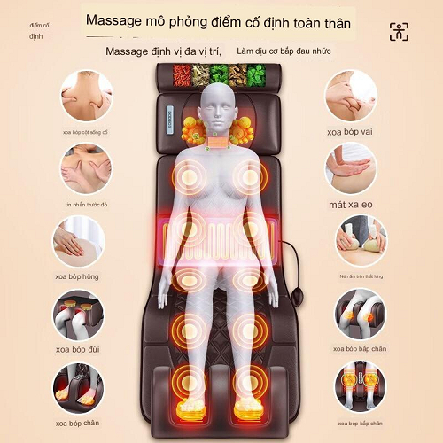 Máy massage toàn thân,Thảm mát xa toàn thân có kèm gối thảo mộc và massage