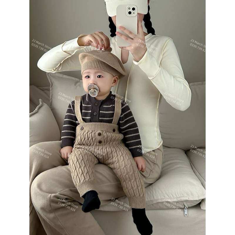 Yếm len+ áo len style Hàn siêu cưng cho bé hàng QC