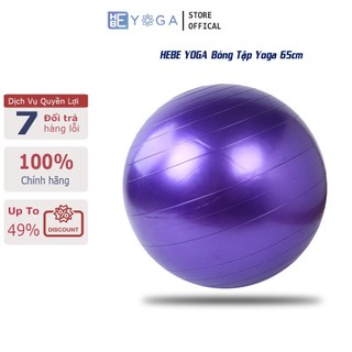 Bóng tập yoga cao su yoga hbe mặt trơn 65cm cao cấp kèm bơm