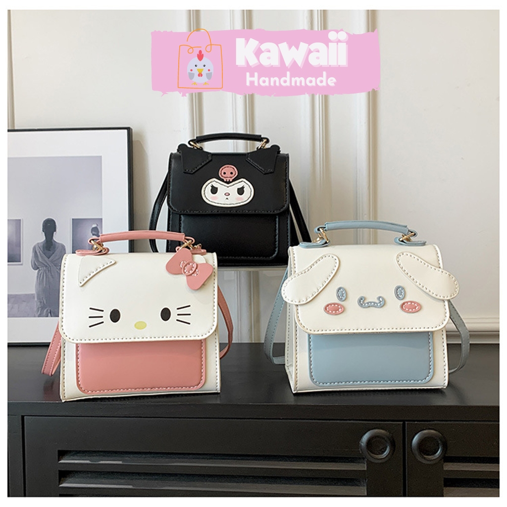 Túi tự đan, Túi handmade tự làm DA75 da PU có video hướng dẫn Kawaii_Handmade