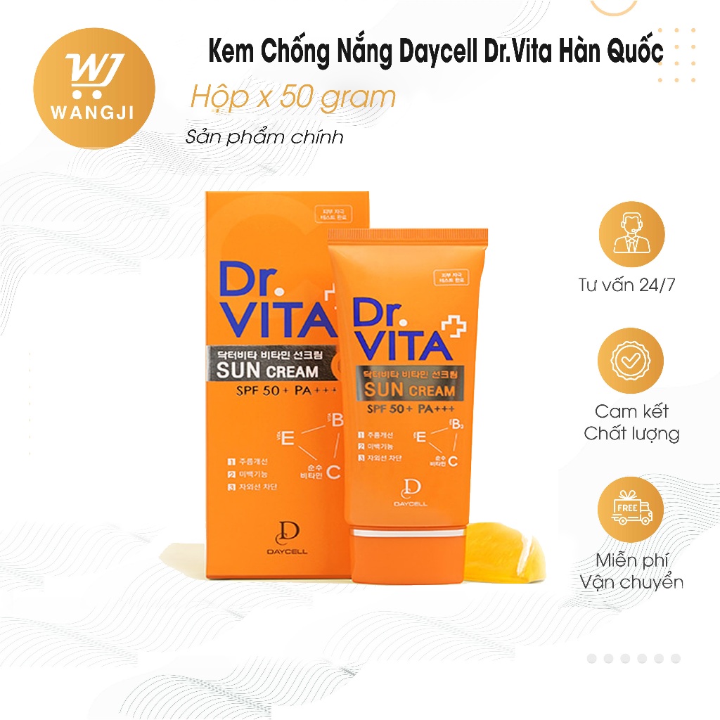 Kem Chống Nắng Daycell Dr.Vita Vitamin Sun Cream Spf50 + Pa + + + 50g Hàn Quốc - Wangj