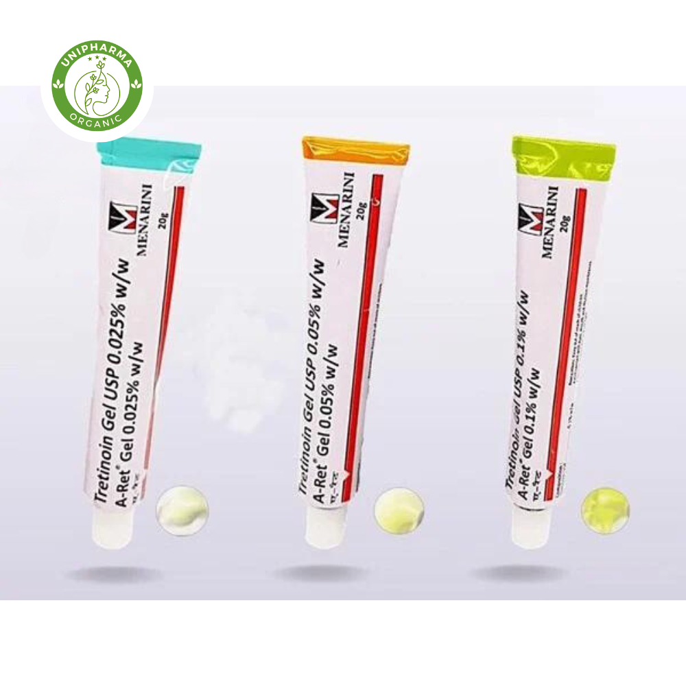 Tretinoin Aret Gel Ngăn Ngừa Lão Hóa 0.025 0.05 0.1, Giúp giảm mụn hiệu quả Tre Aret Ấn Độ Chính Hãng - UniPharma
