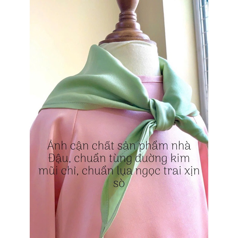 Sét áo dài 3 chi tiết màu hồng quần xanh cho bé gái