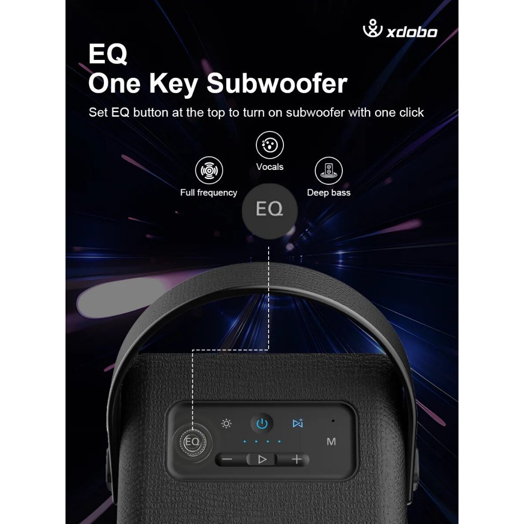 Loa Bluetooth 5.0 XDOBO MEMORY 1972 Công Suất 80W, Chống Nước IPX5, Pin 10400Mah Hỗ Trợ Thẻ TF, USB, AUX - BH 12 Tháng