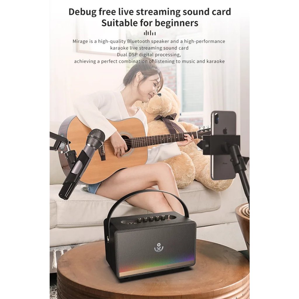 Loa Karaoke Bluetooth 5.3 XDOBO MIRAGE Công Suất 130W, Chống Nước IPX5, Hỗ Trợ Hát Karaoke, Thẻ TF, USB, Jack AUX