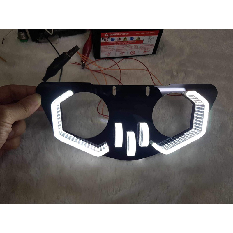 Bộ led mắt xoay sharingan gắn chế bi cầu 2.0 xe Exciter 2019 kèm pat