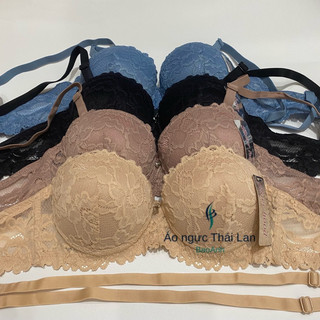 Áo lót áo ngực mút dày có gọng nâng ngực quả ngang Thái lan 2532 size 32 đến size 36 màu da/đen/ghi/hồng