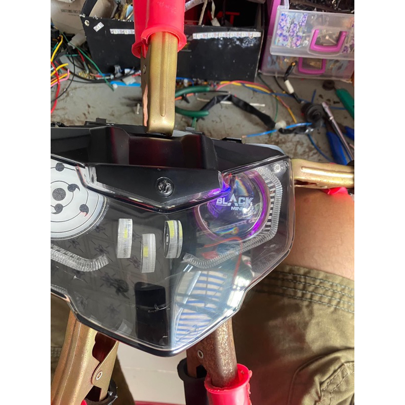 Bộ led mắt xoay sharingan gắn chế bi cầu 2.0 xe Exciter 2019 kèm pat