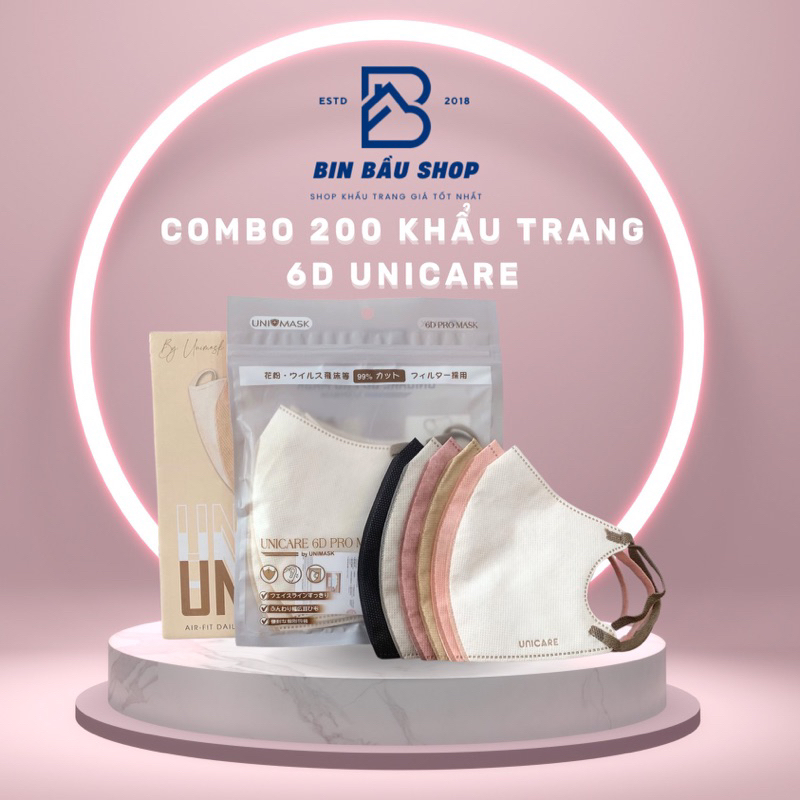 khẩu trang 6d unicare hộp 50 chiếc