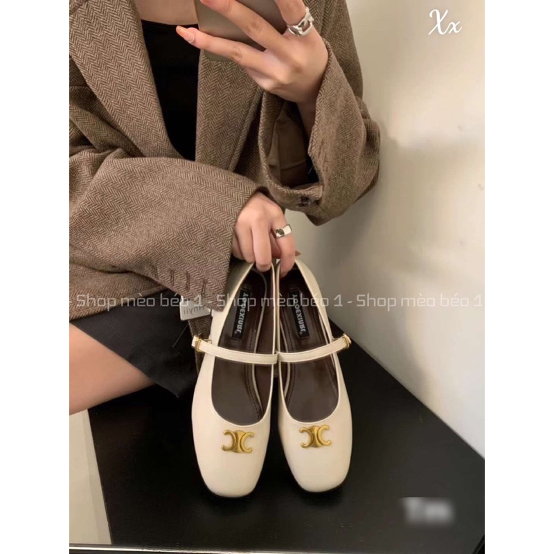 Giày búp bê cl quai ngang tag đồng đế thấp fullbox hàng quảng châu cao cấp