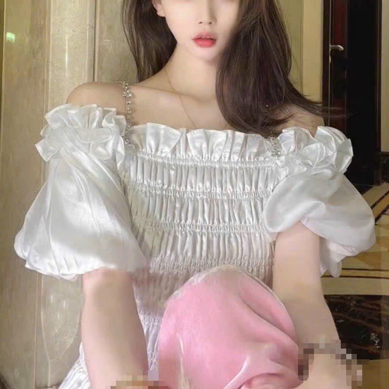 Áo kiểu from nhún bigsize 55-115kg của giãn tay bồng