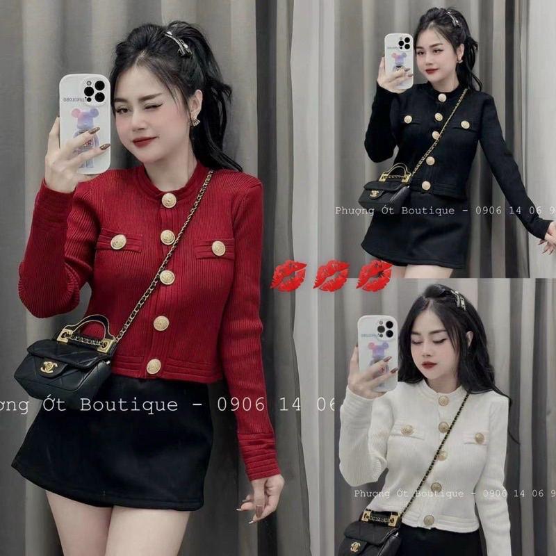 (New) Áo vải xốp khuy dài tay cổ v form ôm có túi 2 bên, Áo kiểu dáng body vải xốp QC xịn