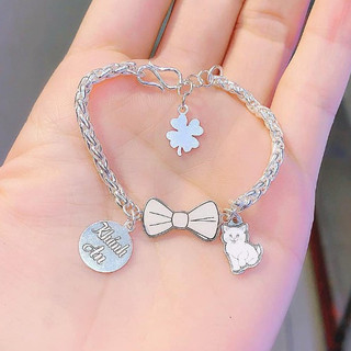 Lắc tay khắc tên cho bé , miễn phí khắc tên , bạc ta dày dặn - đại phát store