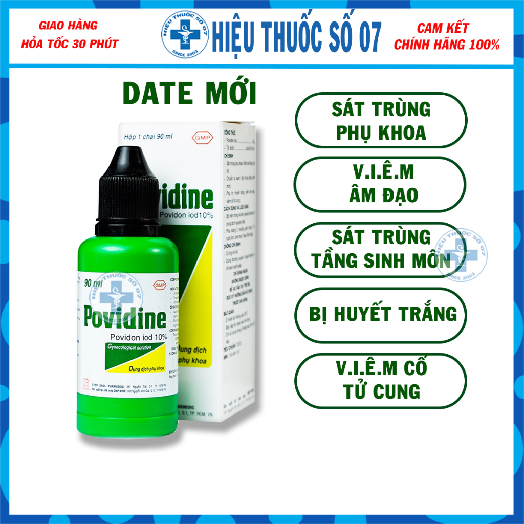 Dung dịch vệ sinh phụ khoa Povidine 10% chai 90ml